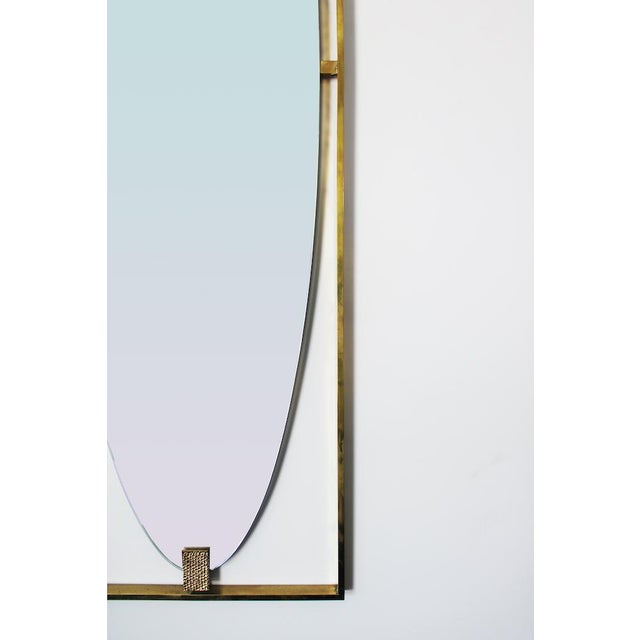Vintage Mirror with Brass Frame, 1970s For Sale - Image 5 of 6