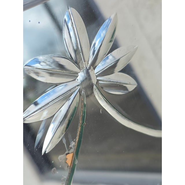 Silver Antique Reverse Cut Bar Back "Rum" Mirror in Modern Frame For Sale - Image 8 of 11