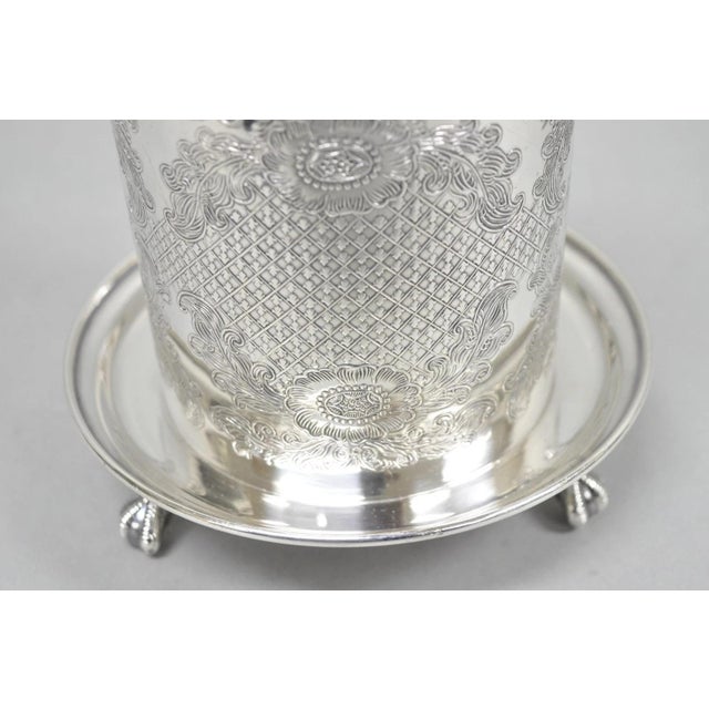 Vintage Viners of Sheffield English Regency Silver Plated Wine Bottle Coaster For Sale - Image 9 of 16