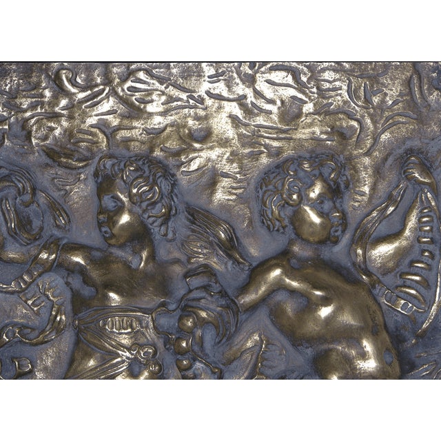 Embossed Bronze Tile with Dancing Cupids attributed to Leonardo Da Vinci For Sale - Image 6 of 8