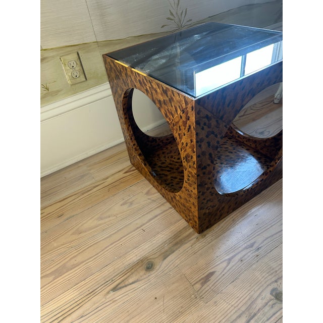 1970s Vintage Lane Side Table Painted in Faux Tortoise For Sale - Image 5 of 7