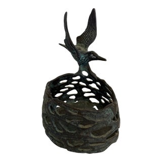 1950s Art Deco Hummingbird Candle Holder For Sale