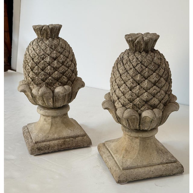 Italian Garden Stone Statuary Pineapple Finials or Copings - Individually Priced For Sale - Image 4 of 7