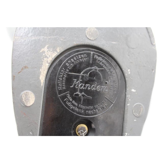 Gray painted original! Swiveling from the press fabric over ball joints, cast iron foot. Literature: "Bauhauslucht?...