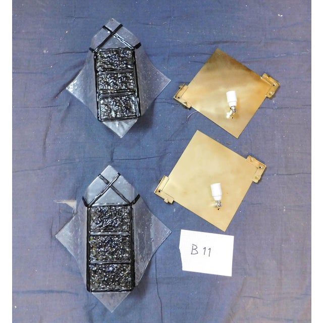 1970s "Rombo" Brutalist Murano Sconces, a Pair For Sale - Image 11 of 11