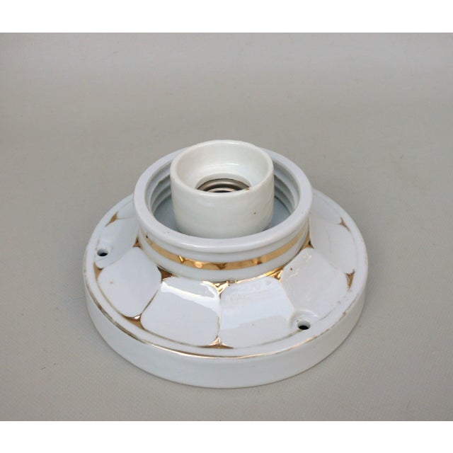 Art Nouveau Style Ceiling Light in Porcelain and Frosted Glass by Brunnquell, 1890s For Sale - Image 9 of 16