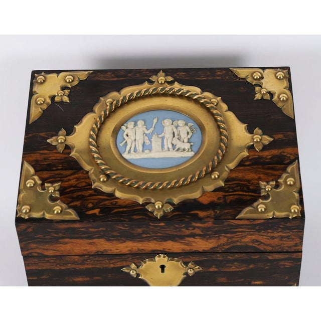 Antique Coromandel Ormolu Jasperware Desk Set from Edwards & Jones, 1800s, Set of 3 For Sale - Image 6 of 18