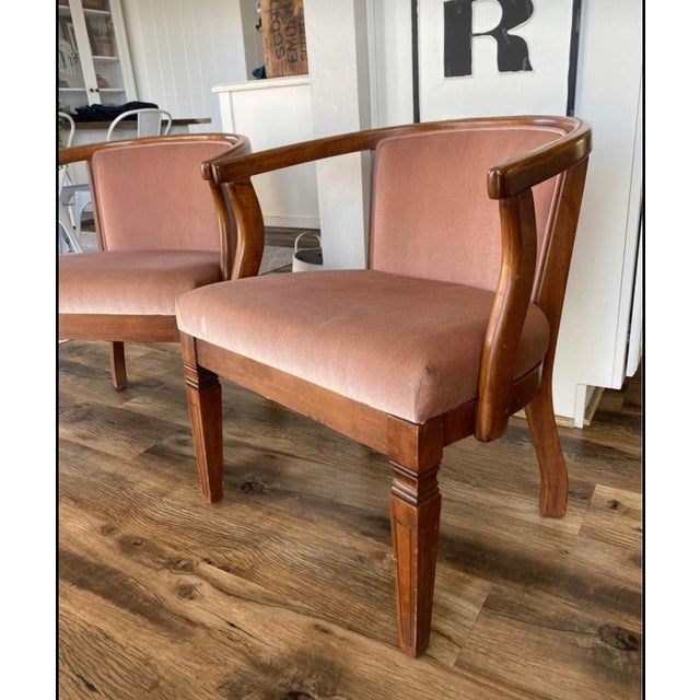 Blush Pink Velvet Vintage Chairs a Pair Chairish