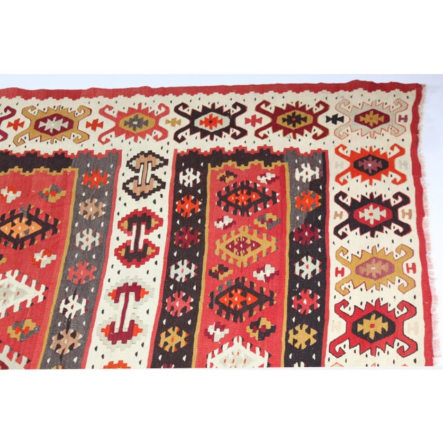 Tribal Vintage Turkish Handwoven Kilim Rug -8'6'' X 6' 1'' For Sale - Image 3 of 12