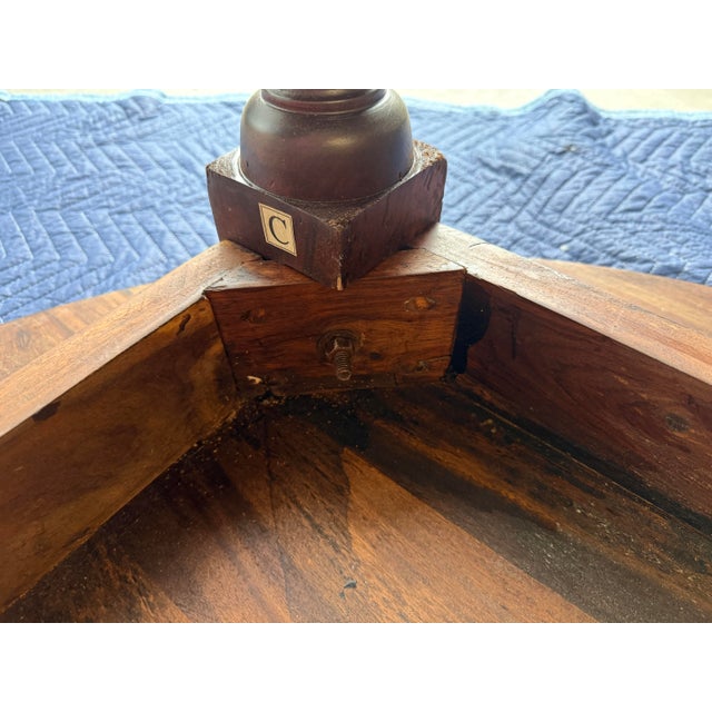 Brown Antique Dutch Walnut Rough Sawn Round Table Early 20th C For Sale - Image 8 of 12