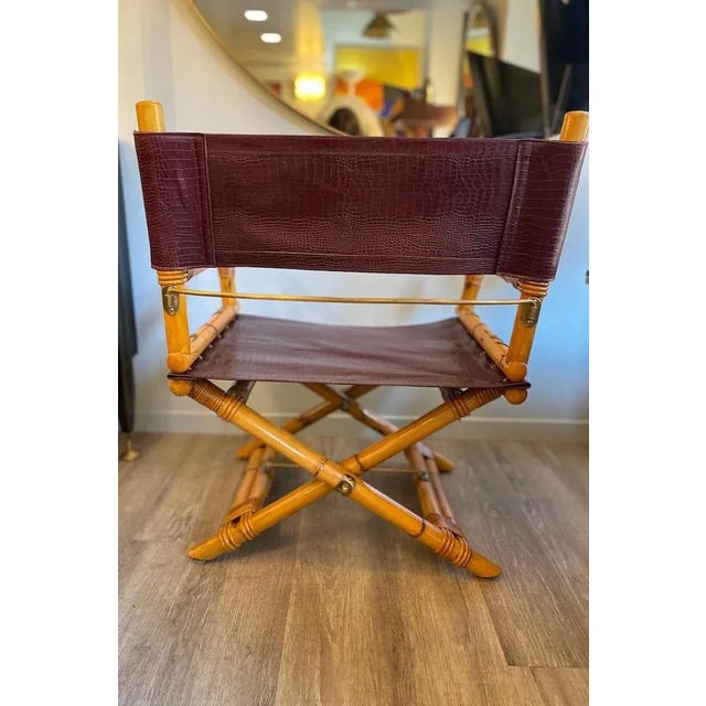 Director's Chair in Leather and Brass by Ryda Levi McGuire, 1960s For Sale - Image 4 of 18