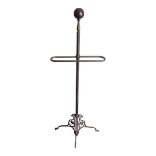 Antique Hollywood Regency Brass Towel Rack For Sale