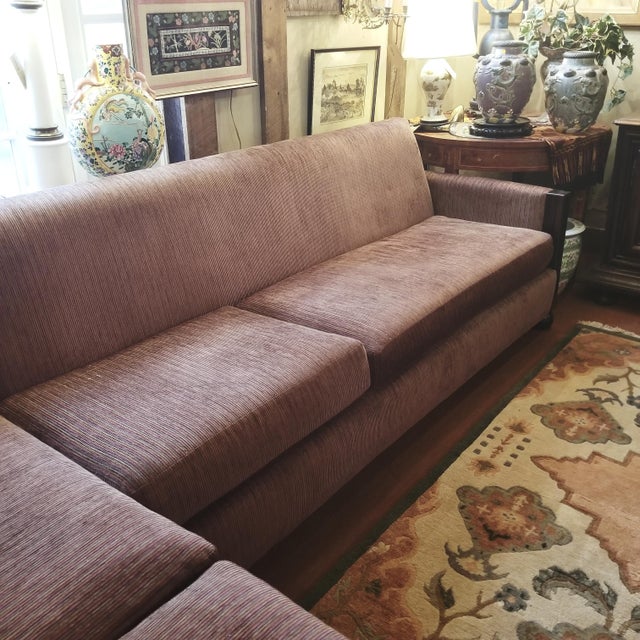 Chestnut Custom Two Piece Brown Sectional Sofa, Upholstered in Osborne and Little Chenille For Sale - Image 8 of 10
