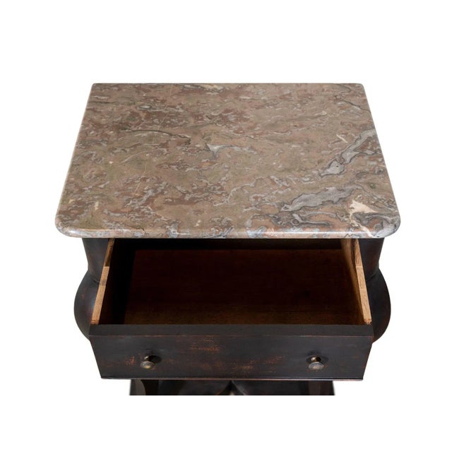 French Mid 19th Century Antique Marble Top Table For Sale - Image 3 of 5