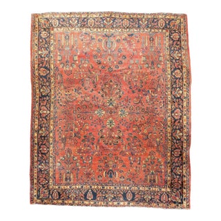Antique Sarouk Rug 9'2'' x 11'3'' For Sale
