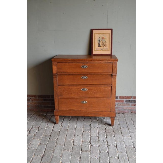 Brown Antique Empire Oak Chest of Drawers For Sale - Image 8 of 8