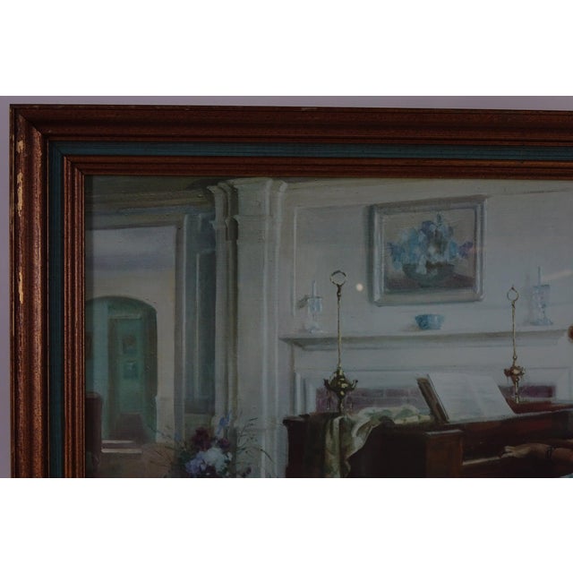 Photorealism Late 20th Century Woman at the Piano" – Print of Original Oil on Canvas For Sale - Image 3 of 6