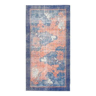 1970s Vintage Turkish Oushak Handmade Wool Cotton Orange Area Rug For Sale