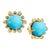 Syna Yellow Gold Turquoise Earrings with Diamonds, a Pair For Sale