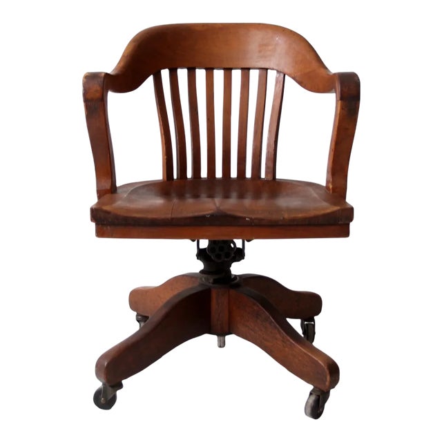 Antique Swivel Desk Chair For Sale