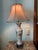 1970s 1970s Bombay Table Lamps Porcelain White Floral Oriental Accent Fringe Shades Set of 2 For Sale - Image 5 of 17