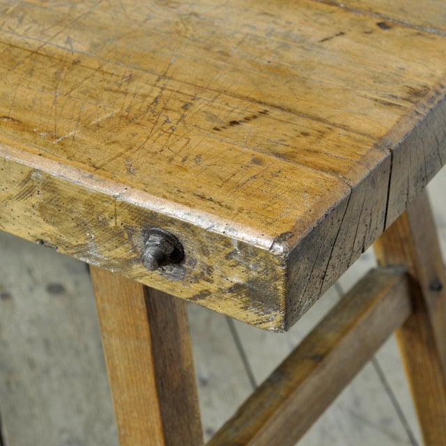 Vintage Oak Butchers Table, 1920 For Sale - Image 10 of 13