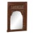 Antique Indian Teakwood Carved Window Frame Mirror For Sale