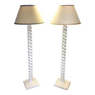 Vintage Michael Taylor Plaster Spiral Floor Lamps 1980’s For Sale