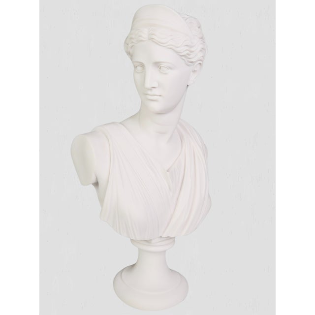 Beautifully cast marble bust of Artemis. With intricate detail and clean lines; this sculpture is a lovely piece. Artemis,...