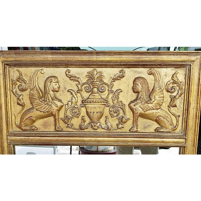 Neoclassical 1920s Neoclassical Style Gilt Wall Trumeau Mirror For Sale - Image 3 of 6
