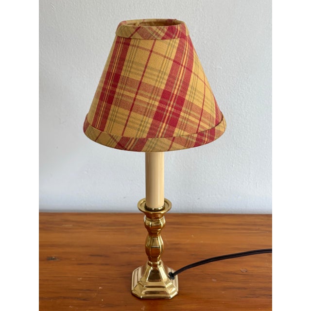 Frederick Cooper Small Vintage Brass Candlestick Base With Shade For Sale - Image 4 of 9