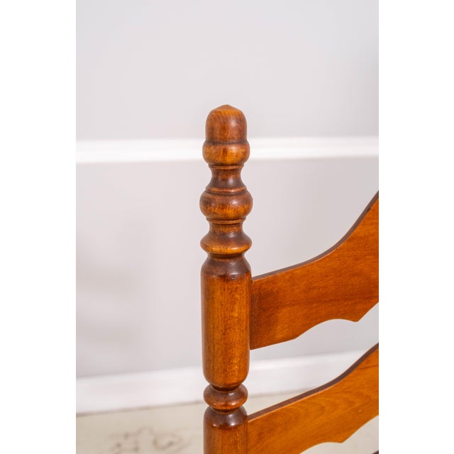 Set of 4 Maple Rush Seat Ladder Back Chairs For Sale - Image 14 of 18