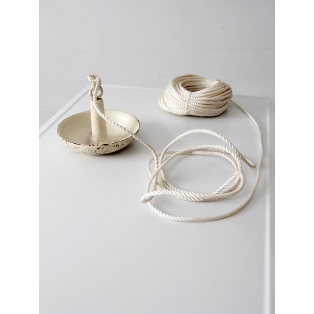 Vintage Cast Iron Mushroom Boat Anchor With Rope For Sale - Image 12 of 12
