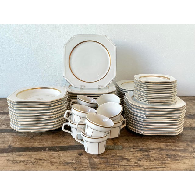 Vintage Galerie De Porcelaine Gold Rim China - Set of 70 For Sale - Image 10 of 12