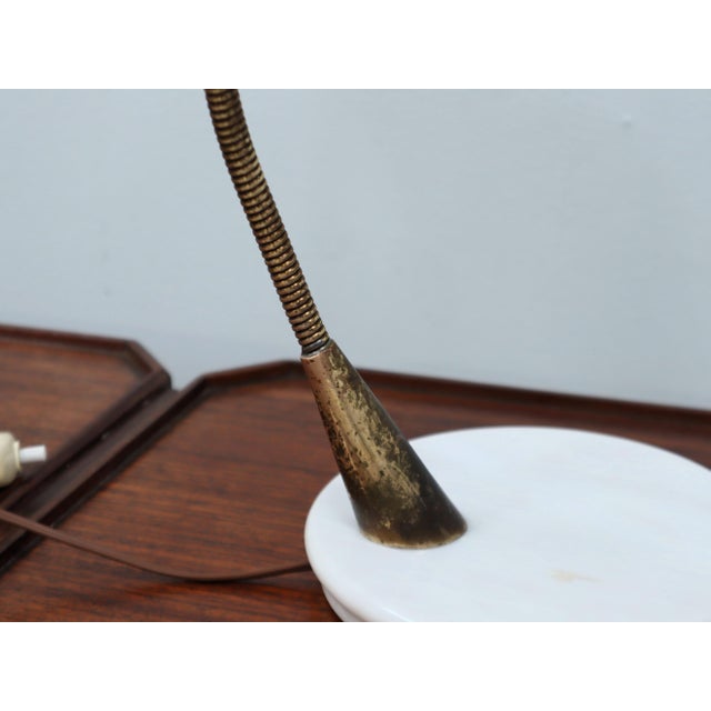 Italian Brass and Marble Table Lamp by Oscar Torlasco for Lumen, 1950s For Sale - Image 9 of 14