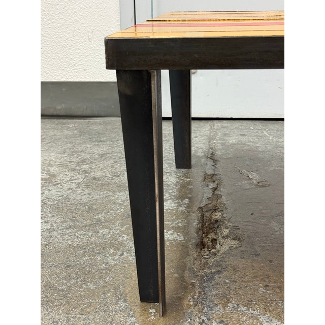 Wood Reclaimed Wood From Gym Floor Coffee Table For Sale - Image 7 of 12