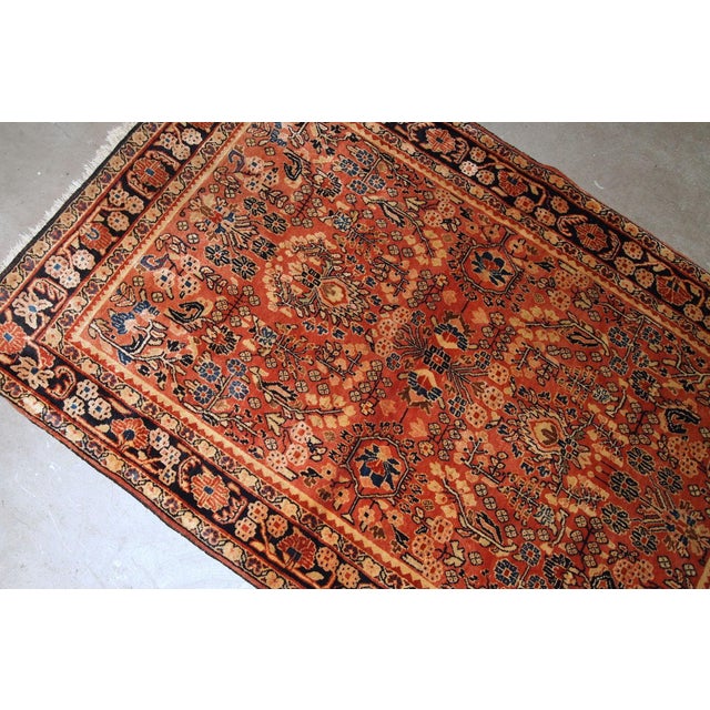 1920s, Handmade Antique Persian Sarouk Rug 3.3' X 5.3' For Sale In New York - Image 6 of 7