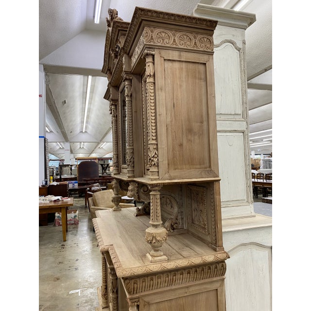 19th Century French Renaissance Bleached Walnut Cabinet For Sale - Image 12 of 13