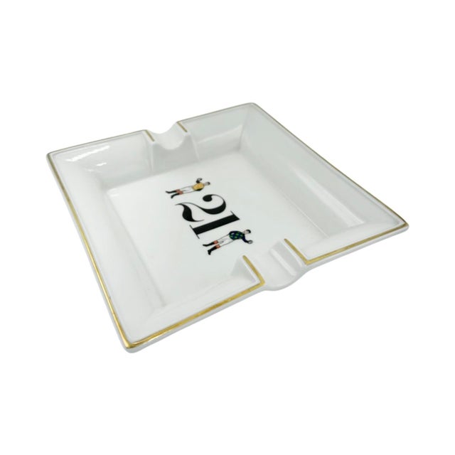 Vintage the 21 Club Nyc Restaurant Equestrian Jockey Porcelain Ashtray For Sale - Image 4 of 11