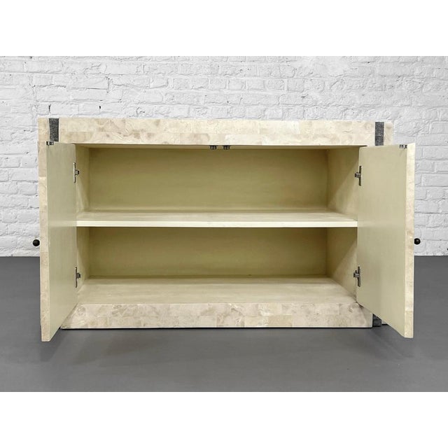 Vintage Sideboard in Stone and Brass Marquetry, 1980s For Sale - Image 11 of 12