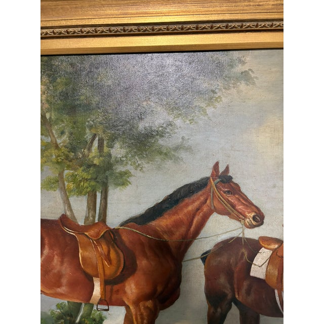 English Oil on Canvas British School "Horses & Rider" by Pastor, Early 20th Century For Sale - Image 3 of 10