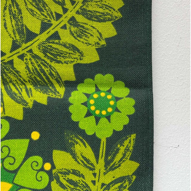 Green Mid-Century Modern Swedish Linen Wall Tapestry from Ulla Scheuer, 1960s For Sale - Image 8 of 18
