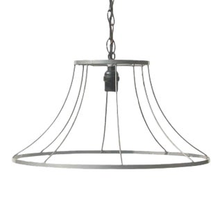Large Vintage Lampshade Frame Pendant Lamp For Sale