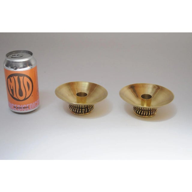 1940s Pair of Vintage "Buenilum" Brass Candlesticks by Buehner-Wanner For Sale - Image 5 of 12