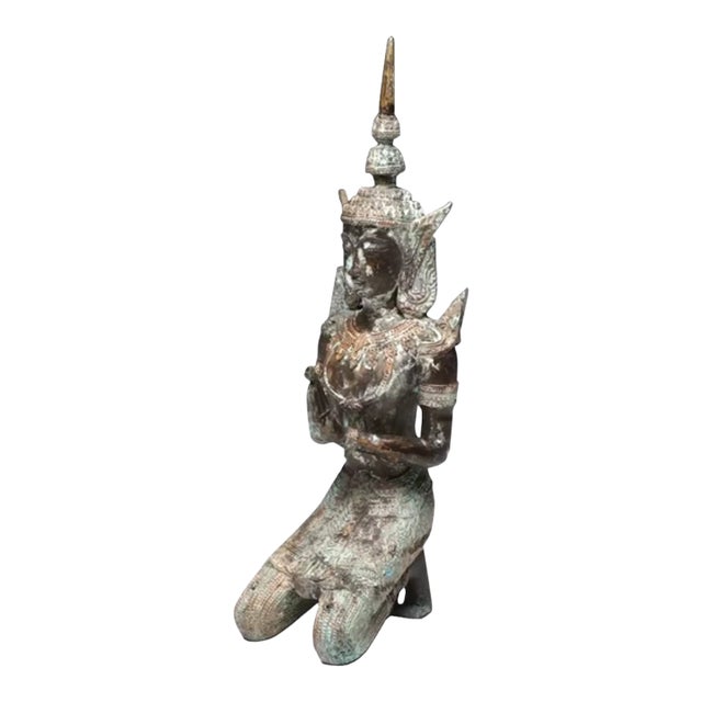 Thepphanom Thai Oxidized Brass Statue For Sale