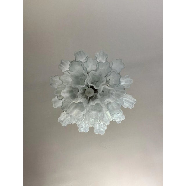Mid-Century Modern Murano Style Glass Tube Chandelier – 30 Albaster White Glasses For Sale - Image 3 of 5