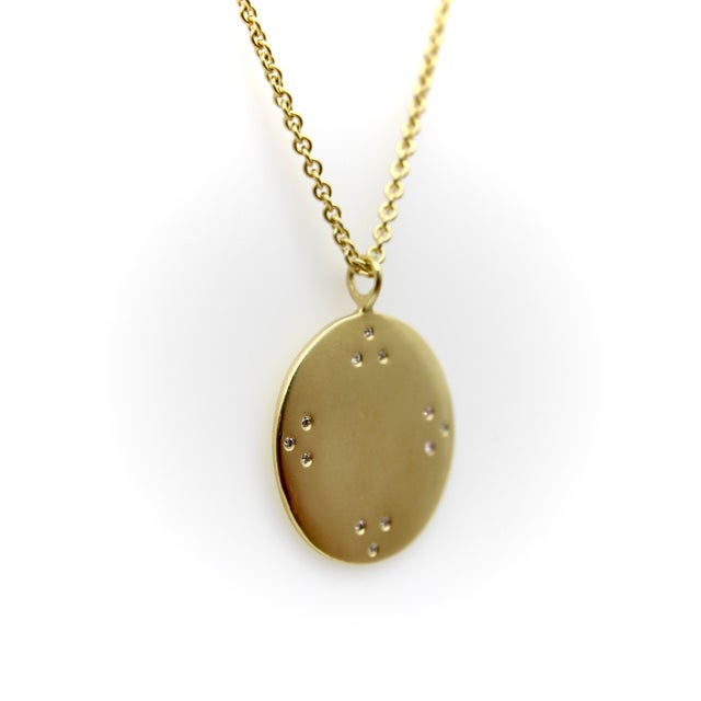 1990s 18k Gold Tibetan Mirror Pendant With Diamond and Chain by Me & Ro For Sale - Image 4 of 9