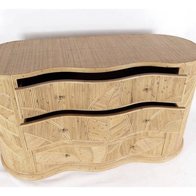 Curved Rattan Chest of Drawers For Sale - Image 4 of 8