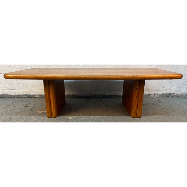 Mid 20th Century Solid Modern Oak Butcher Block Coffee Table For Sale - Image 4 of 10