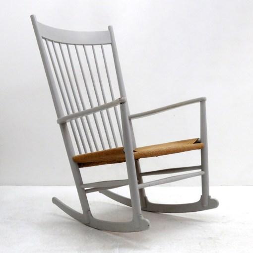 Mid-Century Modern Hans J. Wegner Model J16 Rocking Chair, 1961 For Sale - Image 3 of 10